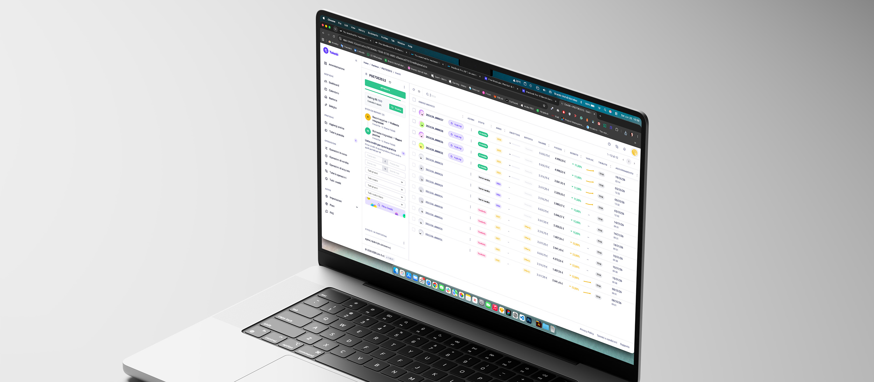 Tokebì due diligence workflow interface